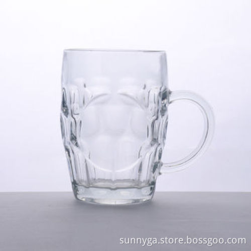 Large Capacity Transparent Beer Glass with Decal Printing